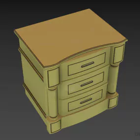 Boutique Drawers Nightstand 3d model