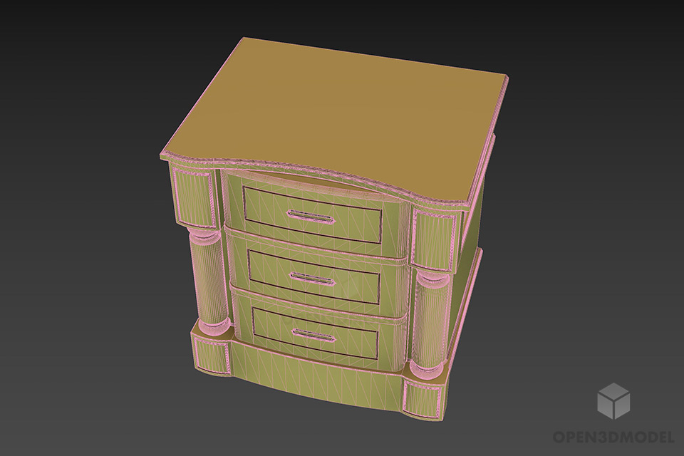 Boutique Drawers Nightstand 3d model 3