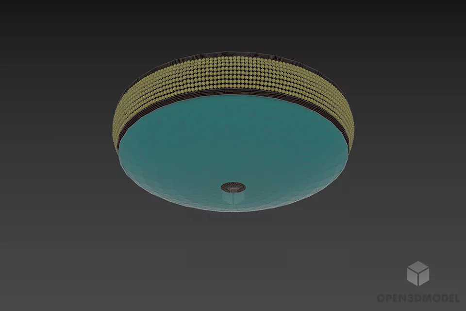 Circle Ceiling Lamp For Balcony 3d model 2