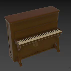 Upright Piano Rosewood 3d model