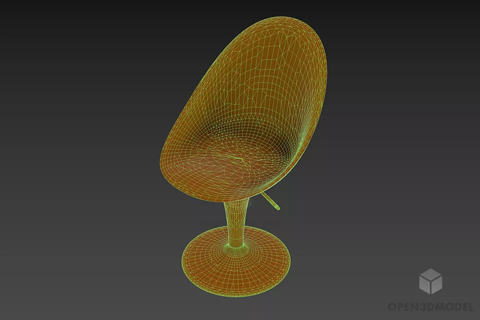 Bar Chair Magis With Silver Leg 3d model 2