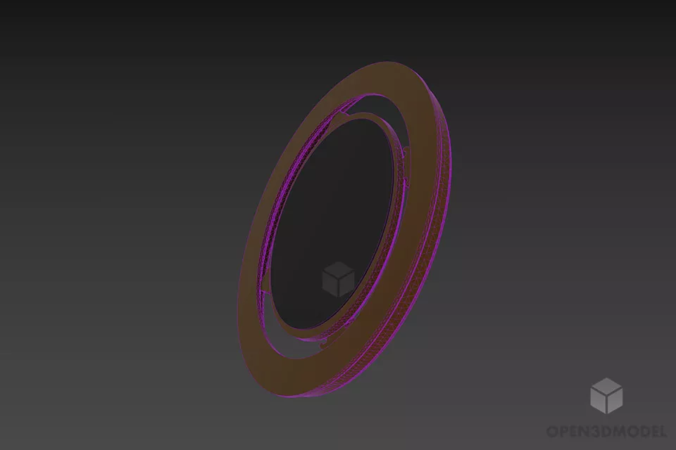 Circular Picture Frame Decoration 3d model 3