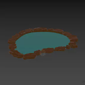 Landscape Outdoor Rock Pond 3d model