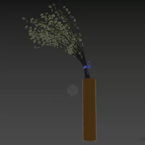 Vase Flowers With Red Flower 3d model