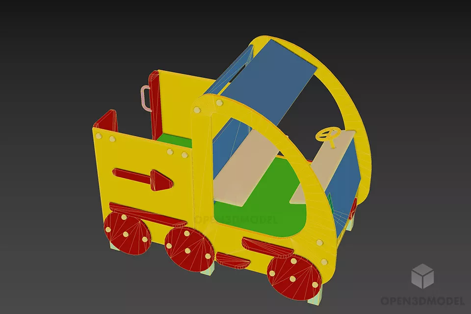 Playground Kid Truck Lego 3d model 2