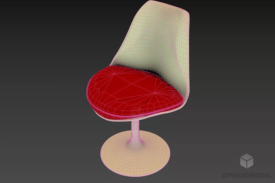 Restaurant Bar Chair With Circle Leg 3d model 2