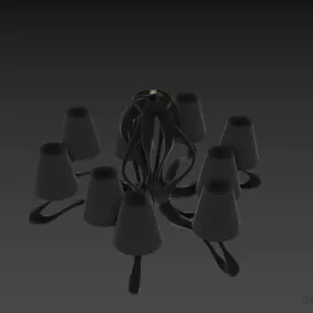 Antique Silver Arm Ceiling Lamp 3d model