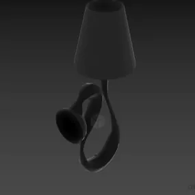 Curved Sconce Lamp With Silver Arm 3d model