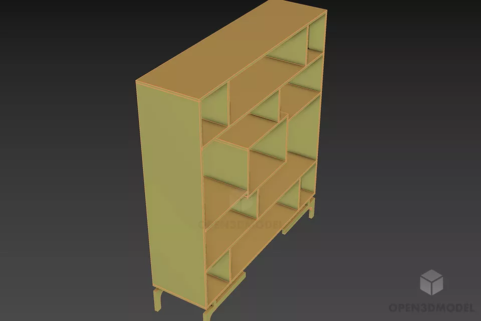 Living Room Wood Rack, Shelf Wood Material 3d model 3