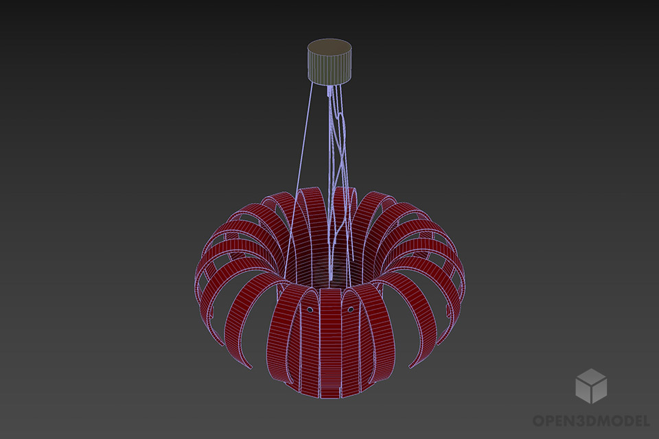 Modernism Ceiling Lamp Cylinder Lantern Shade 3d model 2