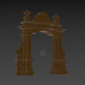 Classic Stone Arc Gate 3d model