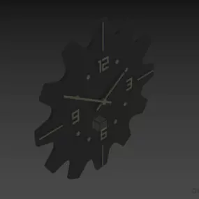 Wooden Clock Gear Shape 3d model