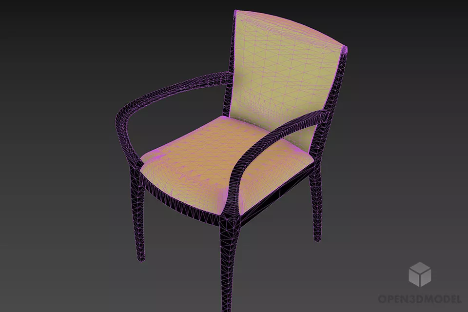 Restaurant Armchair Bernhard 3d model 2