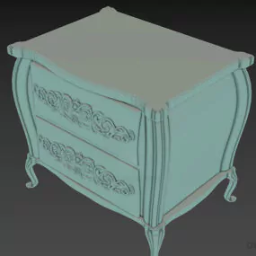 Antique Nightstand Curved Shape 3d model