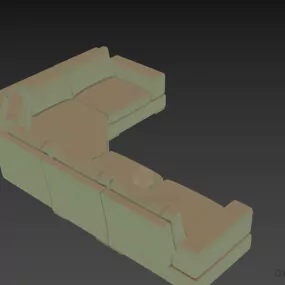 Corner Sofa With Leather Finished 3d model