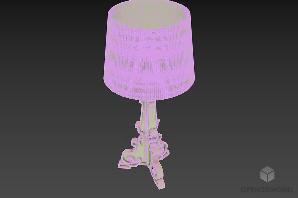 Crystal Table Lamp With Glass Base 3d model 2
