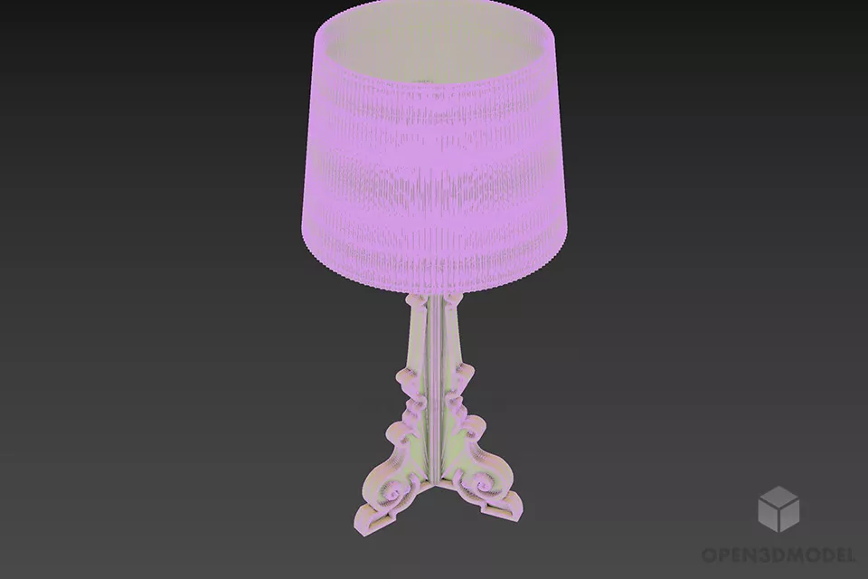 Crystal Table Lamp With Glass Base 3d model 3