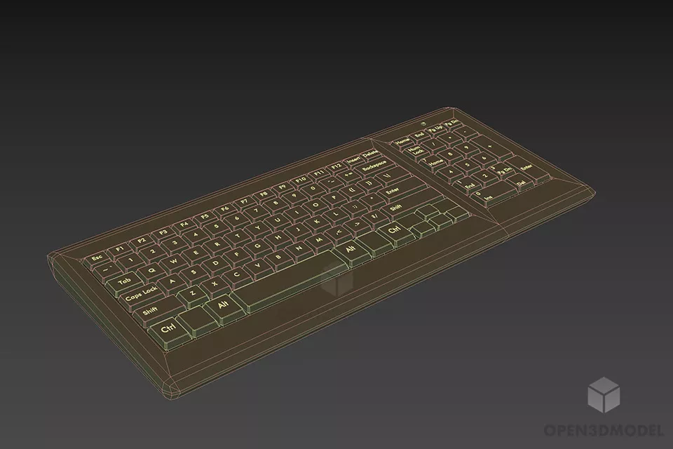 Keyboard Logitech Black Color 3d model 2