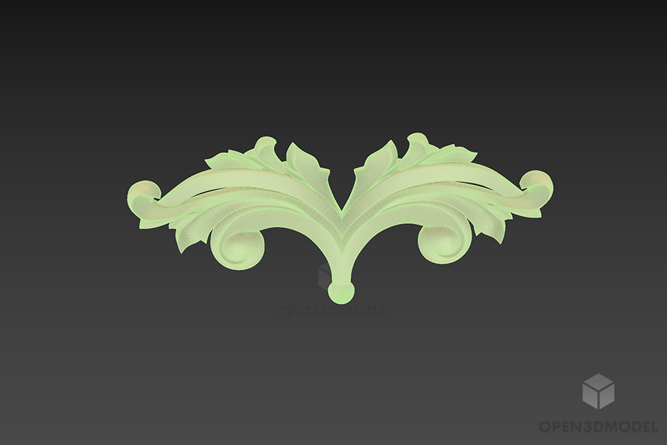 Decorative Plaster Floral Shape 3d model 3