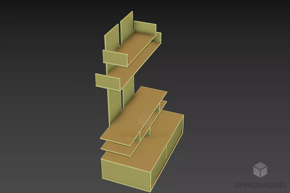 Living Room Rack Asian Decorative 3d model 3