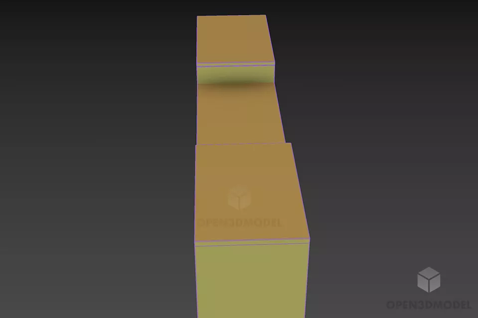 Shelf Box With Decorative Ware 3d model 3