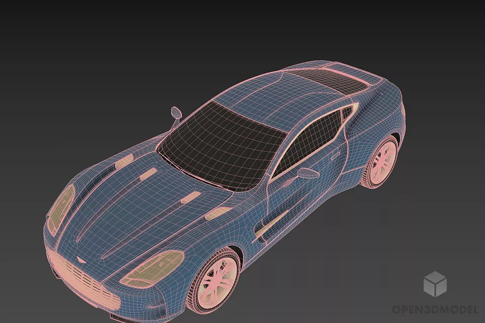 Sports Car Aston Martin One 3d model 2