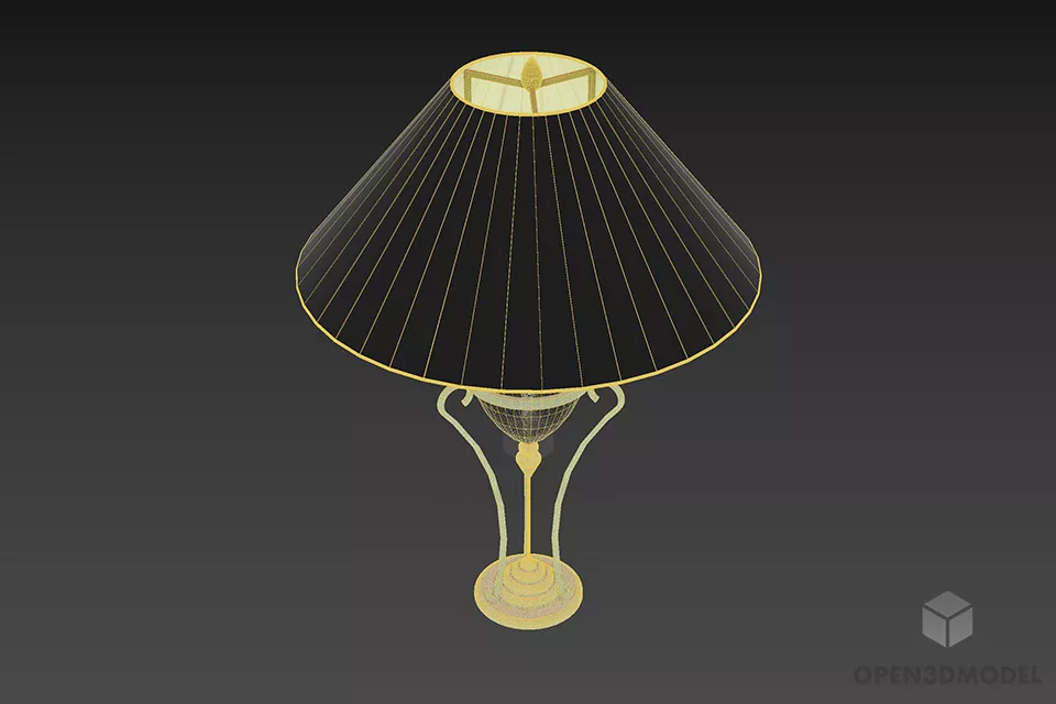 Vintage Hotel Table Lamp With Steel Stand 3d model 3