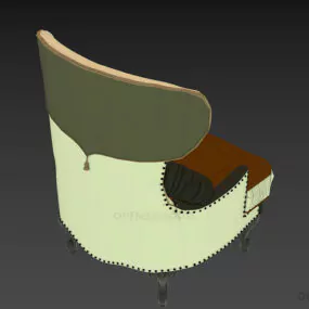 Bull Armchair With Circle Pillow 3d model