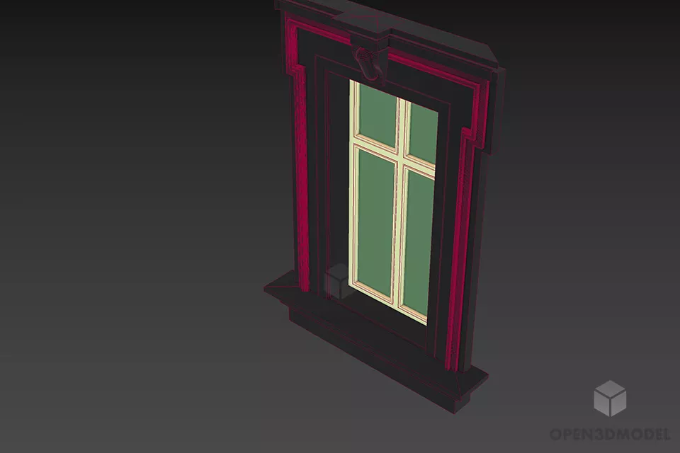 European Window Frame 3d model 2 European Window Frame 3d model 2