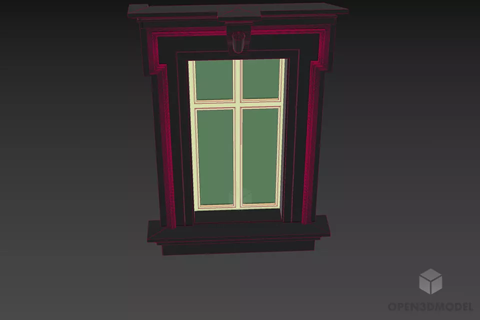 European Window Frame 3d model 3 European Window Frame 3d model 3