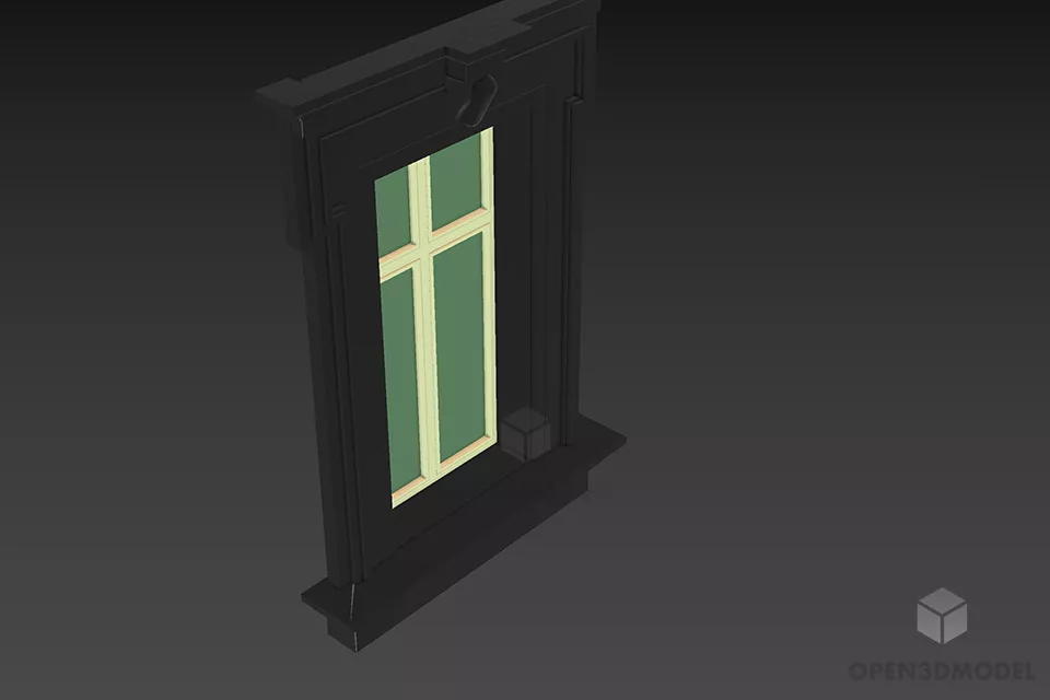 European Window Frame 3d model European Window Frame 3d model