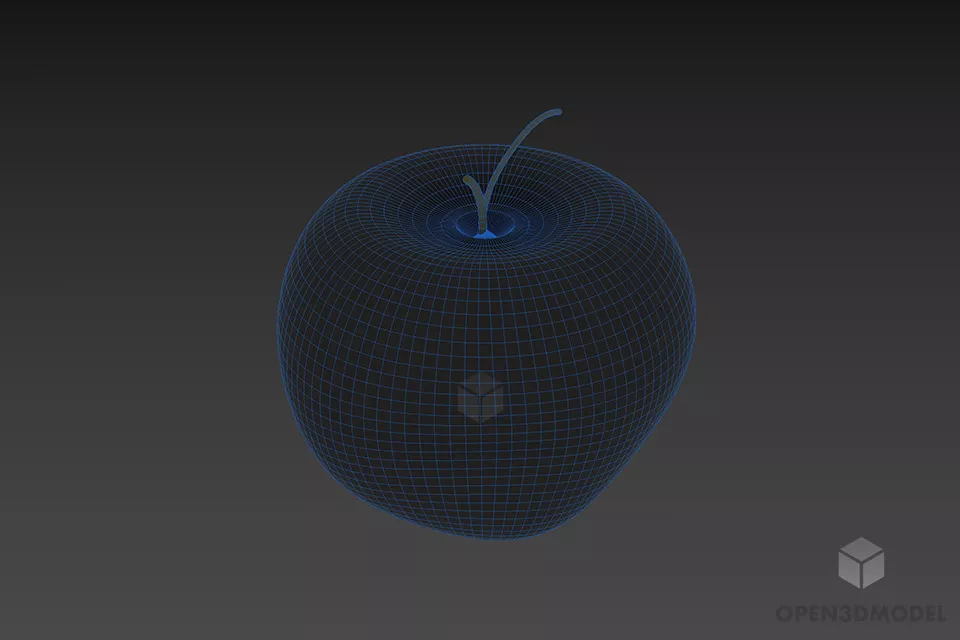 Red Fresh Apple Fruit 3d model 2 Red Fresh Apple Fruit 3d model 2