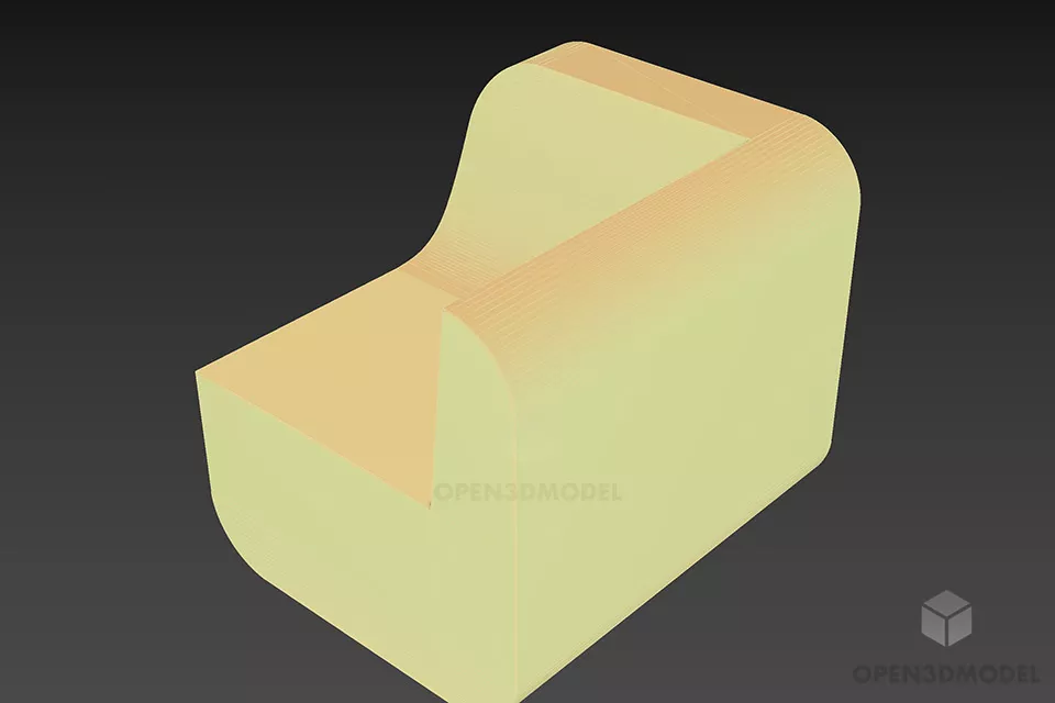 Corner Armchair Smooth Edges 3d model 2 Corner Armchair Smooth Edges 3d model 2