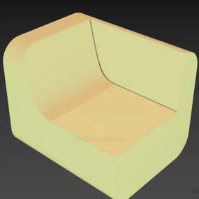 Corner Armchair Smooth Edges 3d model
