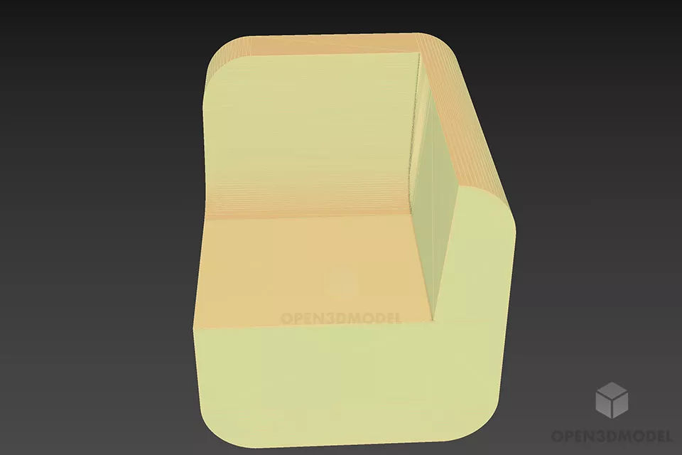 Corner Armchair Smooth Edges 3d model 3 Corner Armchair Smooth Edges 3d model 3