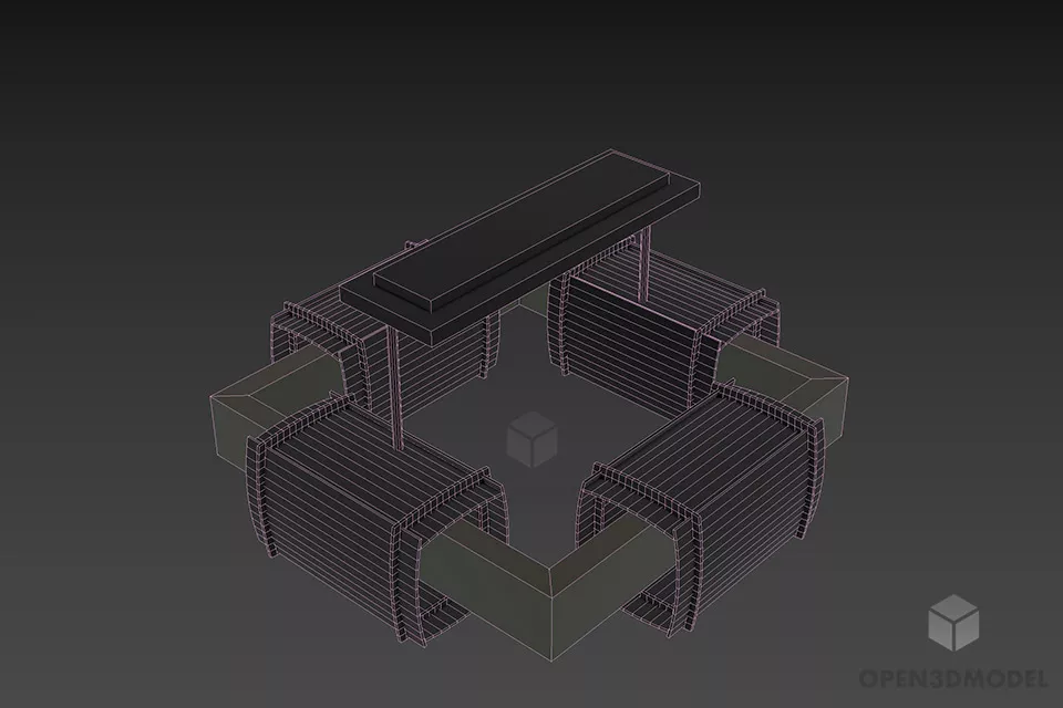 Ceiling Lamp With Square Frame 3d model 2 Ceiling Lamp With Square Frame 3d model 2