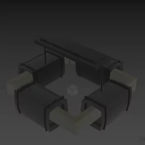 Ceiling Lamp With Square Frame 3d model
