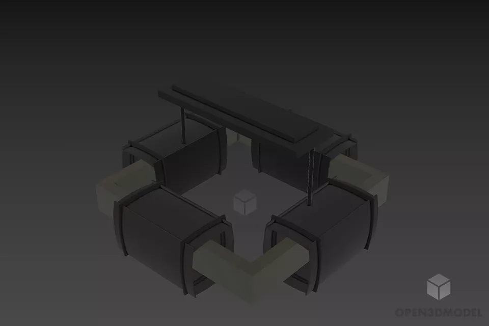 Ceiling Lamp With Square Frame 3d model Ceiling Lamp With Square Frame 3d model