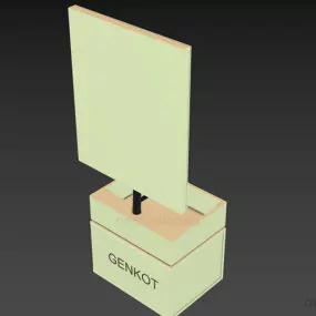 Simple Wood Sink With Mirror 3d model