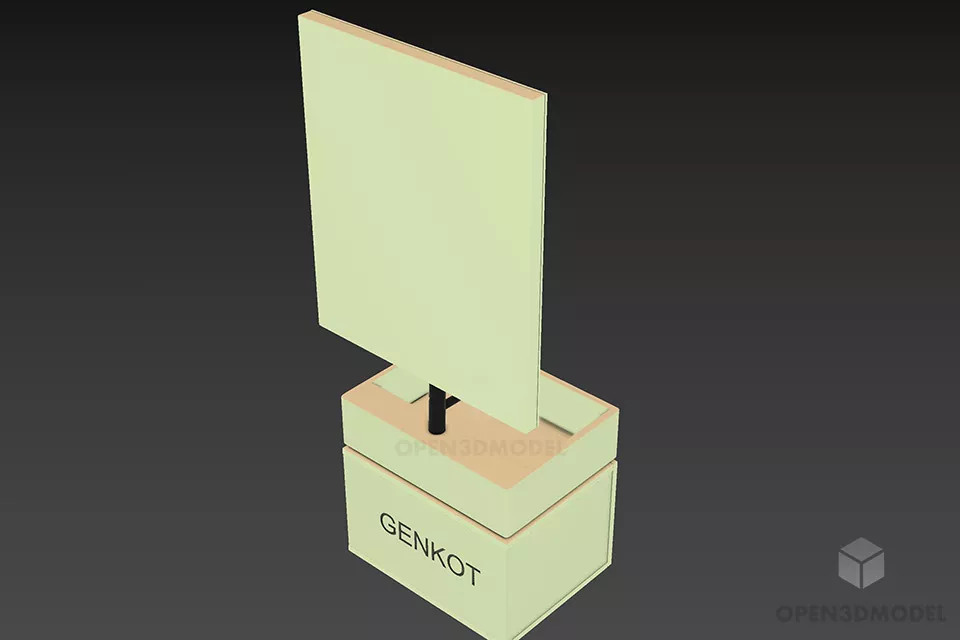 Simple Wood Sink With Mirror 3d model Simple Wood Sink With Mirror 3d model