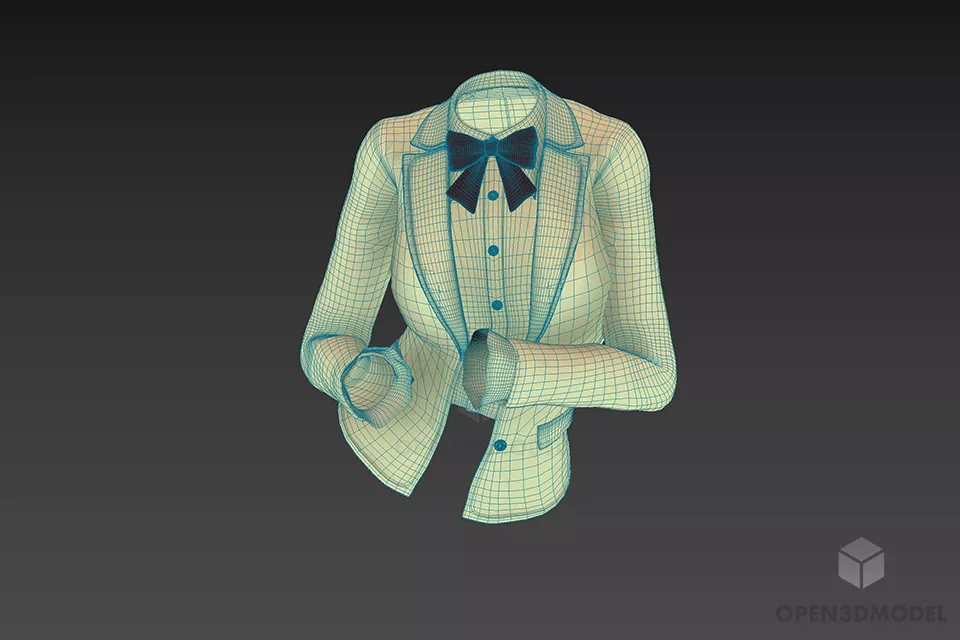Red Fashion Suit 3d model 3