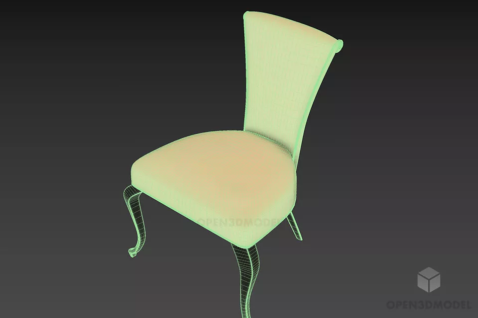 Curved Leg Chair 3d model 2