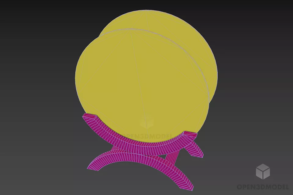 Modern Round Glass Fireplace 3d model 2