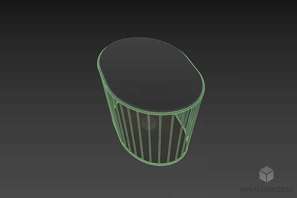 Oval Table With Wire Leg 3d model 2 Oval Table With Wire Leg 3d model 2