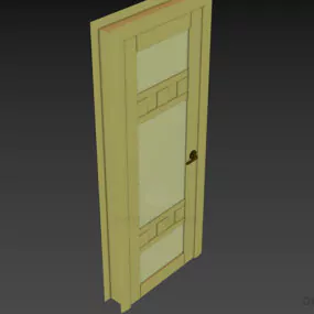 The Wood Door Three Rectangle Parts 3d model