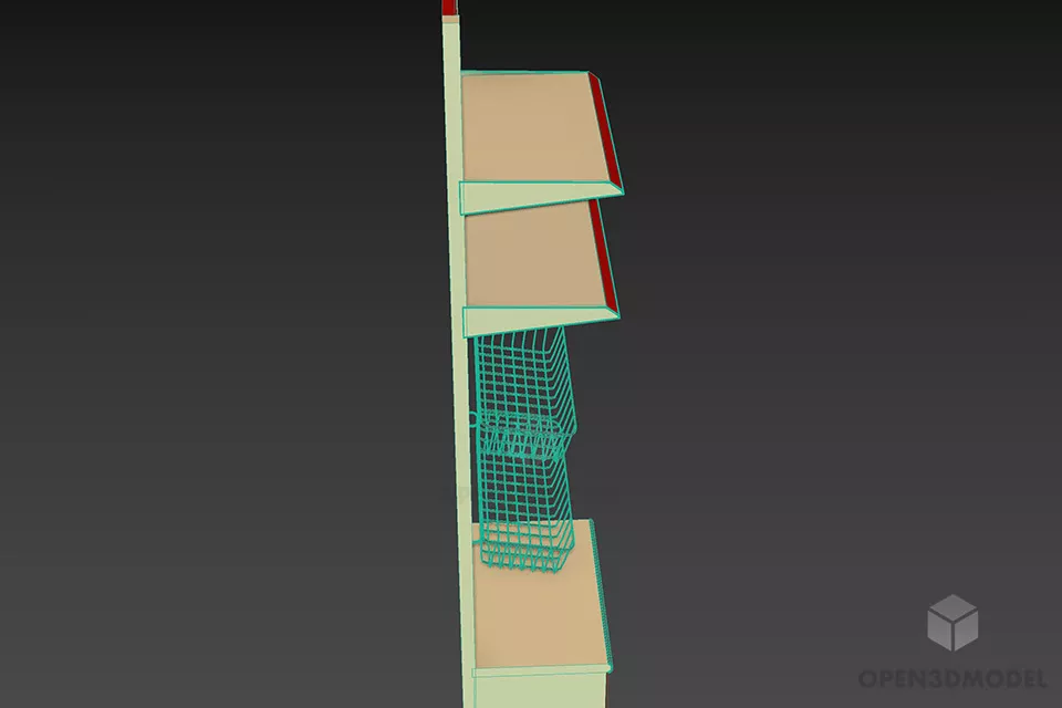 Supermarket Shelves Empty 3d model 3