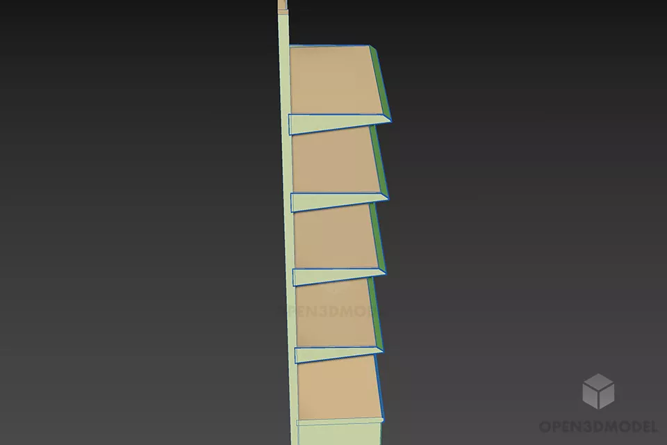 Market Shelves Empty 3d model 3