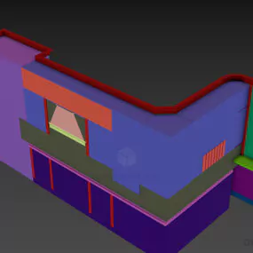 Traditional Wooden Kitchen U Shape 3d model