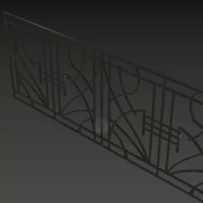 Bronze Rail Fence For Balcony 3d model