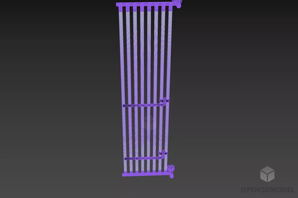 Heated Towel Rail Vertical Wall Mounted 3d model 3